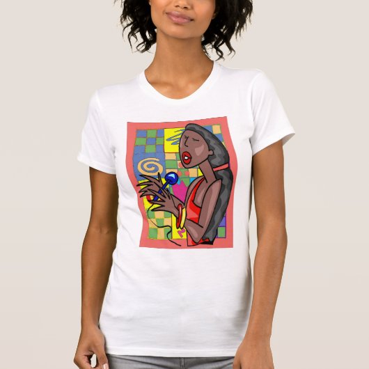 Abstracte achtergrond Jazz Singer T-shirt (Voorkant)