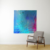 Abstracte achtergrond. Kleurrijke golvende draagta Wandkleed (In situ)