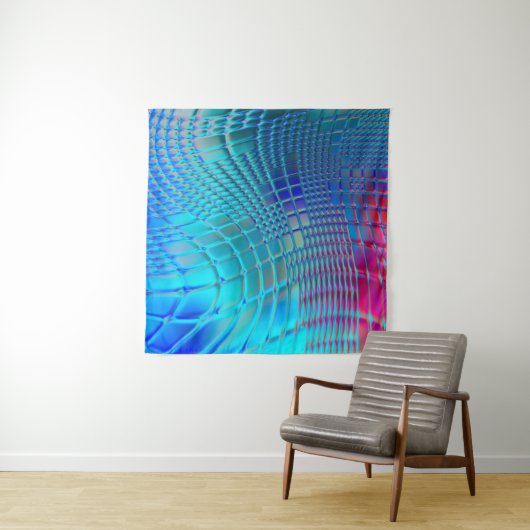 Abstracte achtergrond. Kleurrijke golvende draagta Wandkleed (In situ)