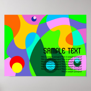 Abstracte achtergrond kleurrijke vloeistofcirkel poster
