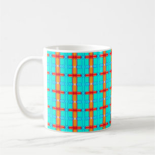 abstracte achtergrond   meerkleurig gingham-patroo koffiemok