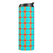 abstracte achtergrond | meerkleurig gingham-patroo thermosbeker (Gedraaid links)