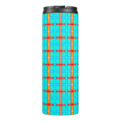 abstracte achtergrond | meerkleurig gingham-patroo thermosbeker (Achterkant)