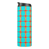 abstracte achtergrond | meerkleurig gingham-patroo thermosbeker (Geroteerd rechts)