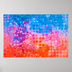 abstracte achtergrond.meerkleurig mozaïek poster