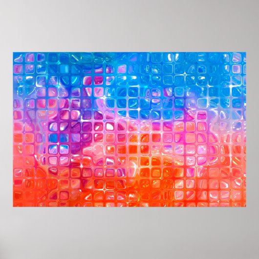 abstracte achtergrond.meerkleurig mozaïek poster (Voorkant)