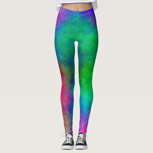 Abstracte achtergrond Meerkleurige Waterverf Leggings (Voorkant)