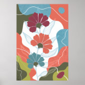 Abstracte achtergrond met bloemen poster (Voorkant)