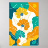 Abstracte achtergrond met bloemen poster (Voorkant)