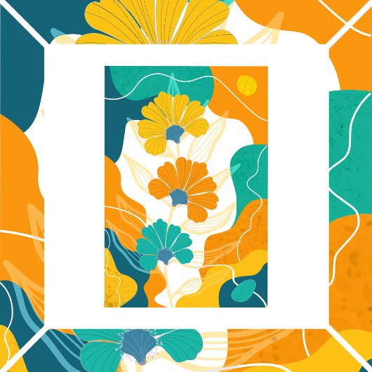 Abstracte achtergrond met bloemen poster