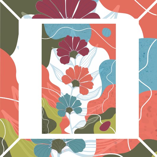 Abstracte achtergrond met bloemen poster