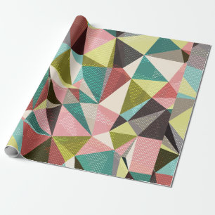 Abstracte achtergrond met driehoeken en kleurrijke cadeaupapier