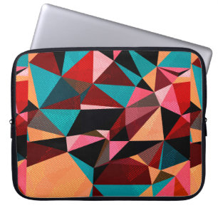 Abstracte achtergrond met driehoeken en kleurrijke laptop sleeve