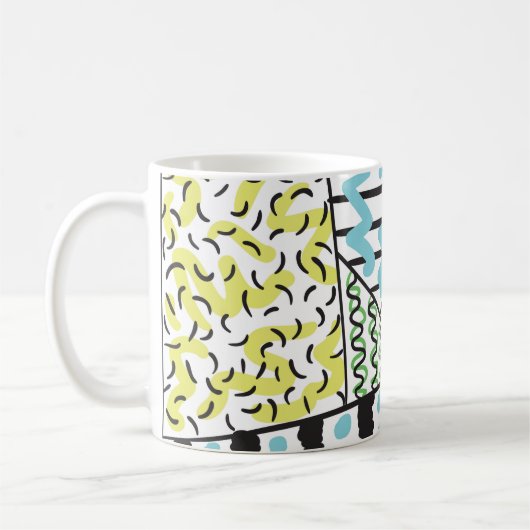 Abstracte achtergrond met handtekening 3 koffiemok (Links)