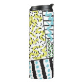 Abstracte achtergrond met handtekening 3 thermosbeker (Gedraaid links)