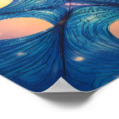 Abstracte achtergrond met hoogenergetisch wormgat  poster (Hoek)