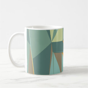 Abstracte achtergrond met kleurrijke driehoekige o koffiemok
