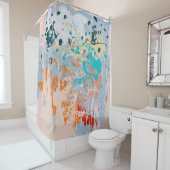 Abstracte  achtergrond met meerkleurige pai douchegordijn (In situ)