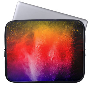 Abstracte achtergrond met poedersplatten, beweging laptop sleeve