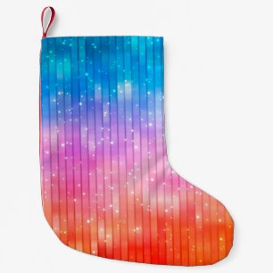 Abstracte achtergrond. multicolored glanzende acht kleine kerstsok