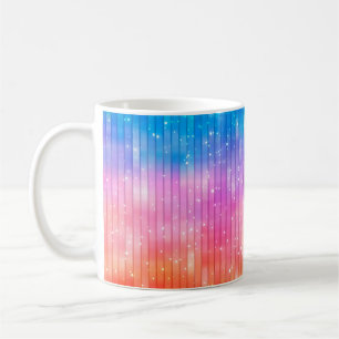 Abstracte achtergrond. multicolored glanzende acht koffiemok
