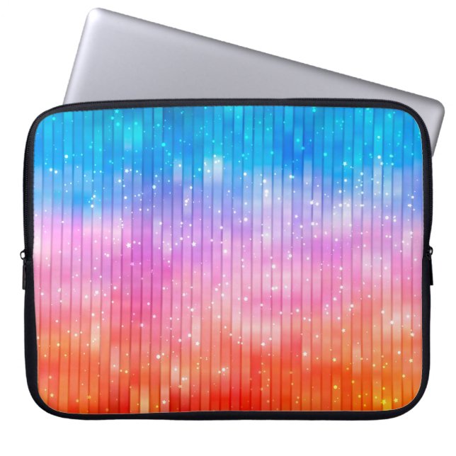 Abstracte achtergrond. multicolored glanzende acht laptop sleeve (Voorkant)
