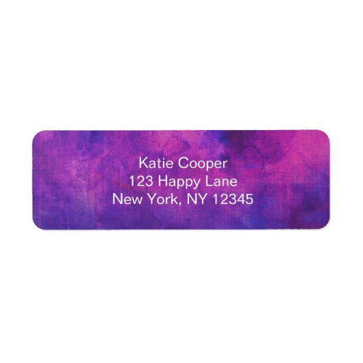 Abstracte achtergrond Paarse en roze Waterverf Etiket (Voorkant)
