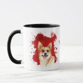 Abstracte achtergrond Pembroke Corgi Red Mok (Links)