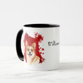 Abstracte achtergrond Pembroke Corgi Red Mok (Voorkant links)