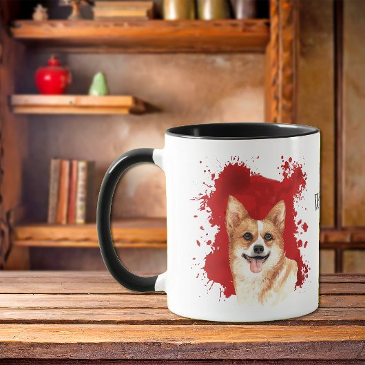 Abstracte achtergrond Pembroke Corgi Red Mok