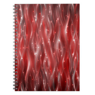 abstracte achtergrond: rode achtergrond met golven notitieboek