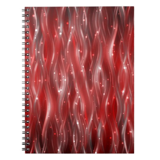 abstracte achtergrond: rode achtergrond met golven notitieboek (Voorkant)