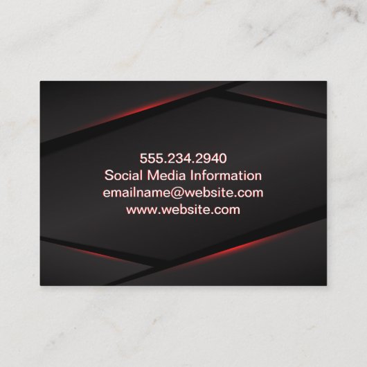 Abstracte achtergrond rode gloed visitekaartje (Achterkant)