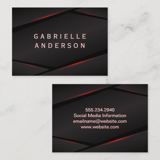 Abstracte achtergrond rode gloed visitekaartje (Voorkant / Achterkant)
