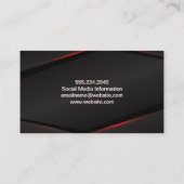 Abstracte achtergrond rode gloed visitekaartje (Achterkant)
