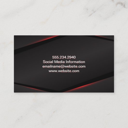 Abstracte achtergrond rode gloed visitekaartje (Achterkant)
