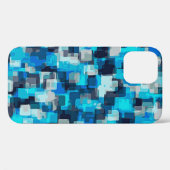 abstracte achtergrond van blauw en zwart vierkant Case-Mate iPhone case (Achterkant (horizontaal))