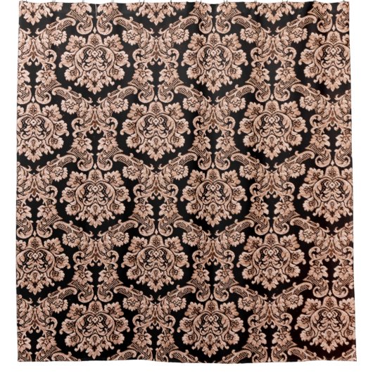 Abstracte achtergrond van een zwaar paars brocadew douchegordijn (Voorkant)