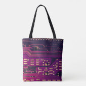 Abstracte achtergrond van elektronische schakeling tote bag (Achterkant)