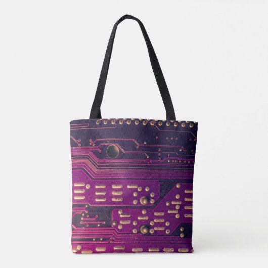 Abstracte achtergrond van elektronische schakeling tote bag (Achterkant)