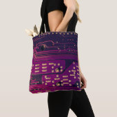 Abstracte achtergrond van elektronische schakeling tote bag (Dichtbij)