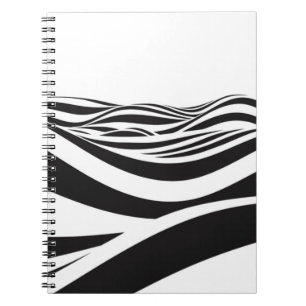 Abstracte achtergrond van golven. 3D optische illu Notitieboek