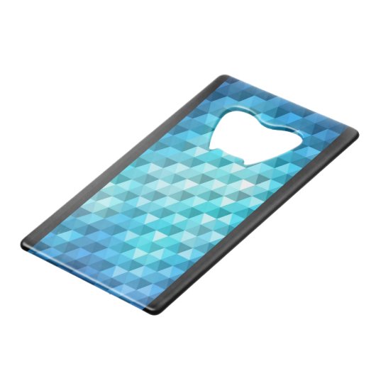 Abstracte achtergrond van mozaïekpatroon creditkaart flessenopener (Voorkant Gekanteld)