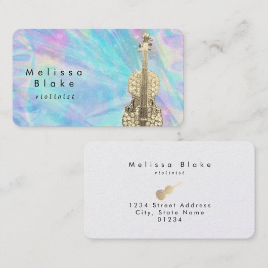 abstracte achtergrond violist visitekaartje (Voorkant / Achterkant)