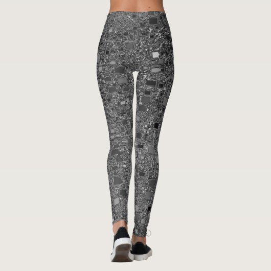 Abstracte achtergrond voor Faux Chrome Mini Box Leggings (Achterkant)