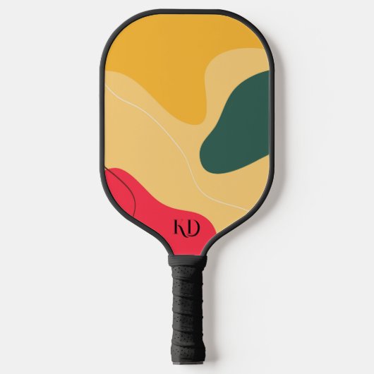 Abstracte achtergrond voor kleurrijke organische v pickleball paddle (Voorkant)