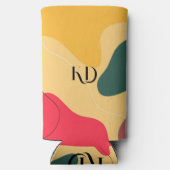 Abstracte achtergrond voor kleurrijke organische v seltzer blikjeskoeler (Achterkant)