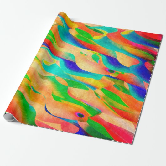 abstracte achtergrond voor multikleurenverf cadeaupapier (Uitgerold)