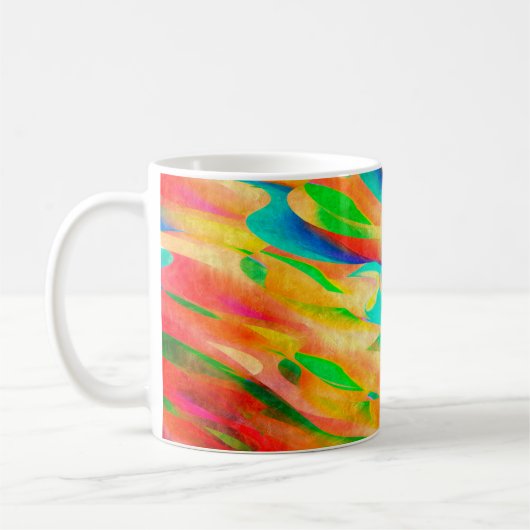 abstracte achtergrond voor multikleurenverf koffiemok (Links)