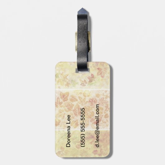 Abstracte achtergrond, waterverf, bladeren bagagelabel (Achterkant verticaal)